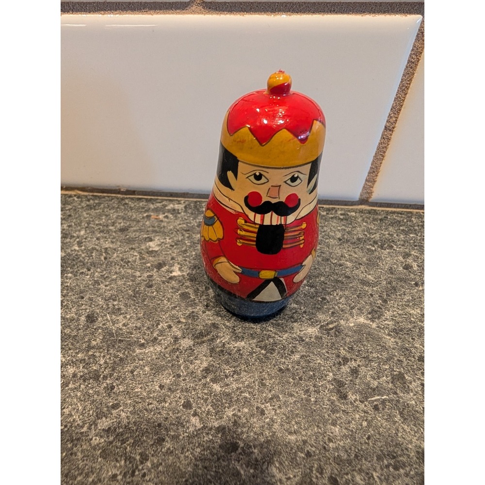 Hand Painted Nutcracker Russian Nesting Doll Figurine Soldier Decor Ornament